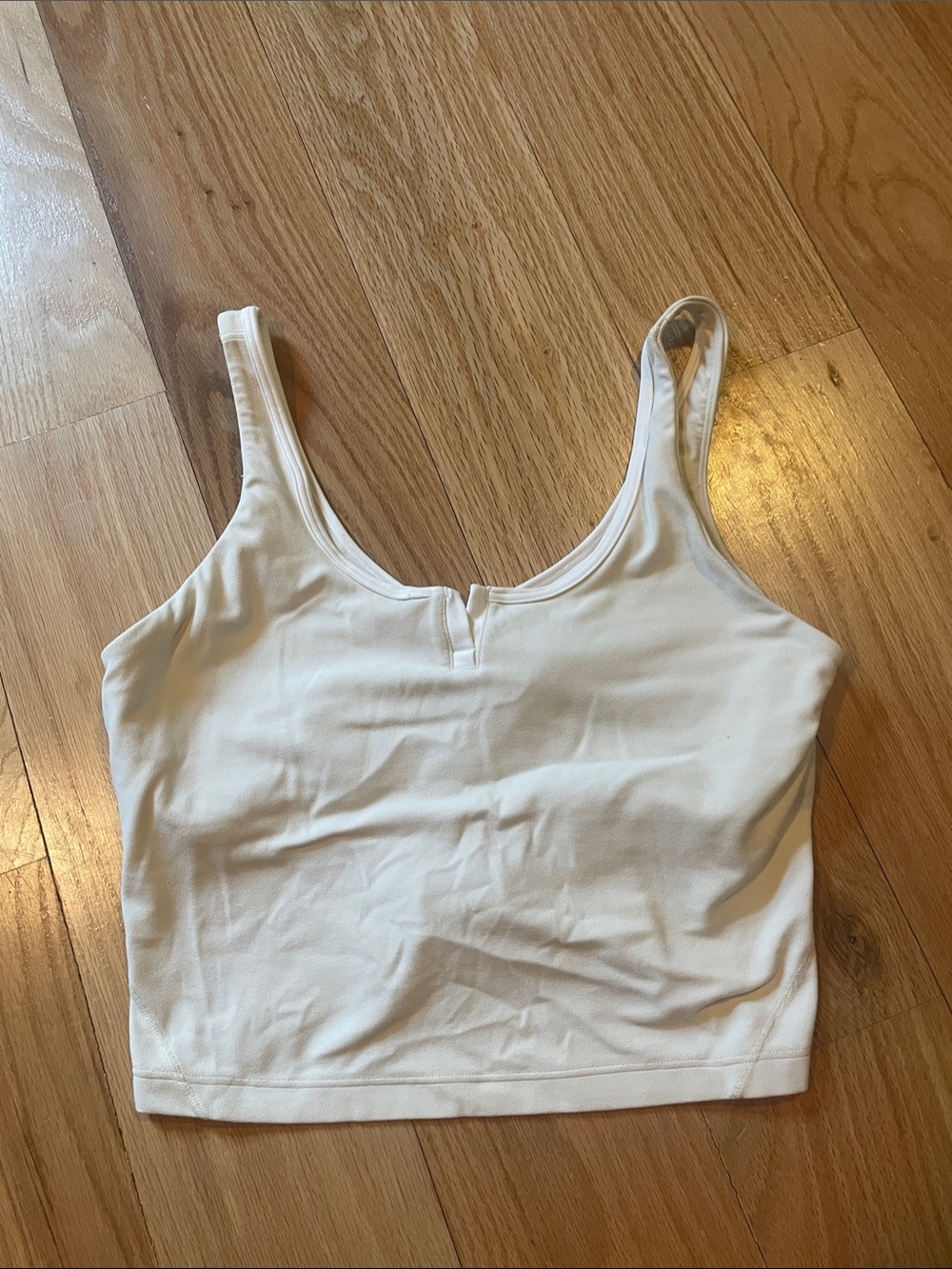 lululemon athletica Cream Scoop Neck Crop Tank